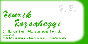 henrik rozsahegyi business card